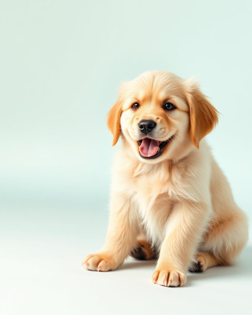 Happy golden retriever puppy